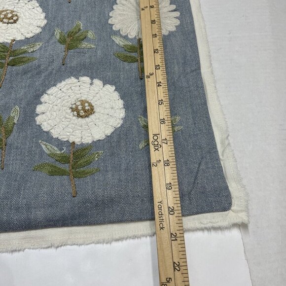 The Home Throw Pillow Covers Floral Daisy 18x18 Embroidered Textured Cotton Boho - Picture 8 of 12